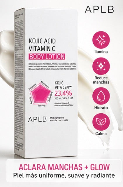 Kojic Acid + Vitamin C Body Lotion – Brightening & Dark Spot Treatment | Korean Skincare Glow Body Cream