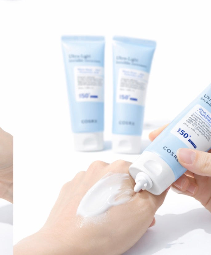 COSRX Korean Sunscreen SPF50+ Ultra Light Invisible Moisturizing, No White Cast, For All Skin Types