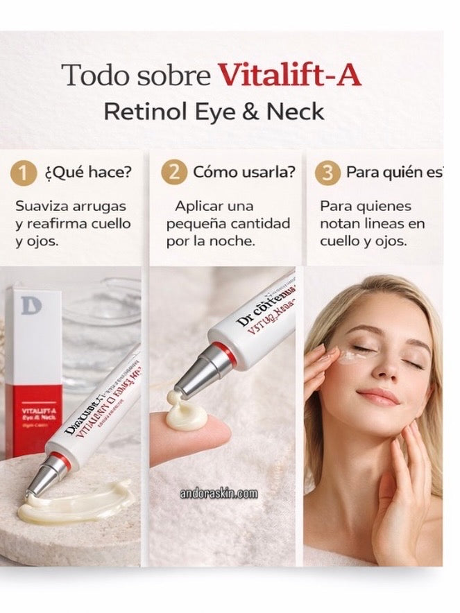 Dr. Different Vitalift-A Eye & Neck Night Cream – Anti-Aging Retinol Eye and Neck Cream