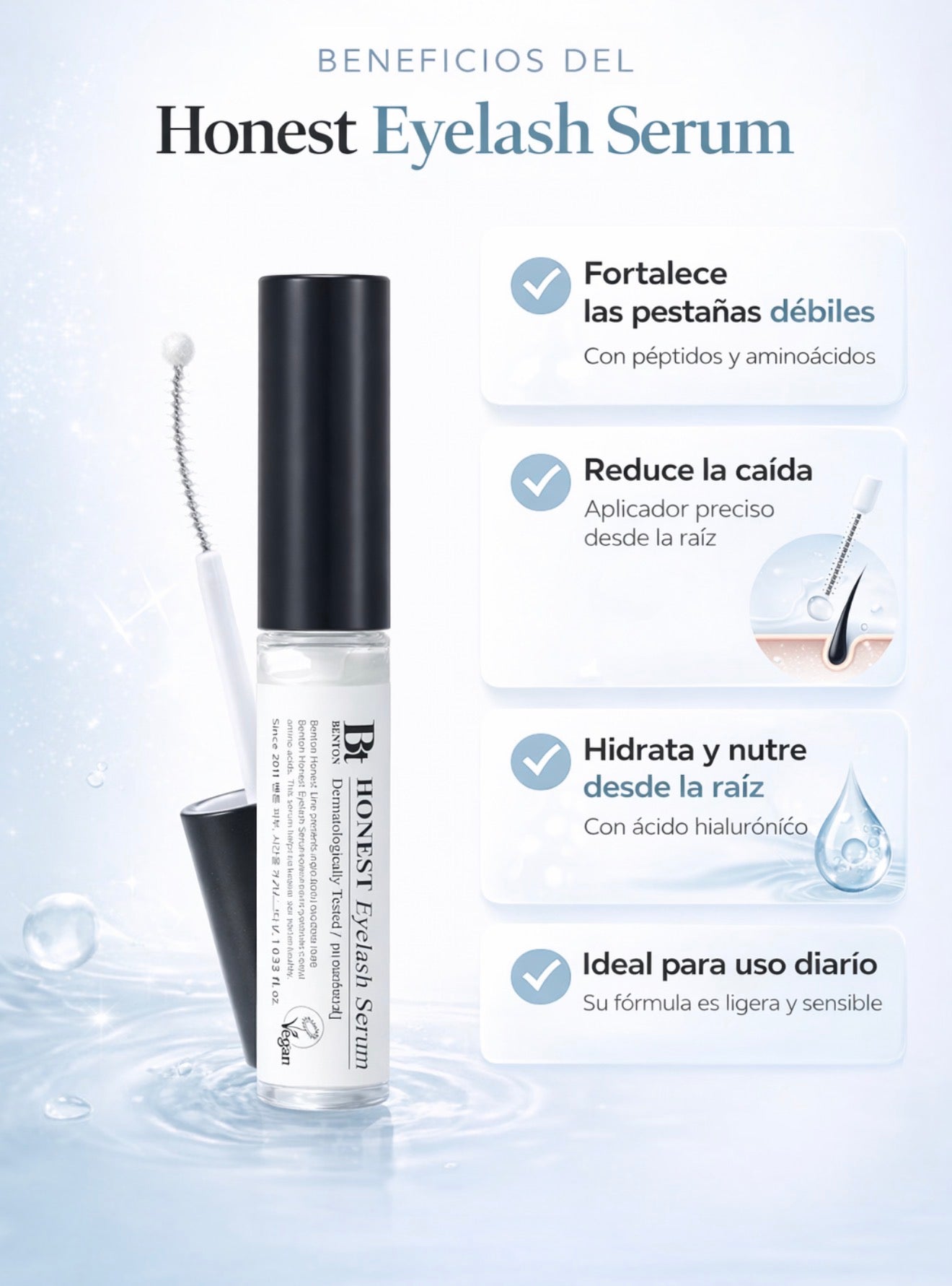 Eyelash Serum – Eyelash Growth Serum with Peptides and Hyaluronic Acid