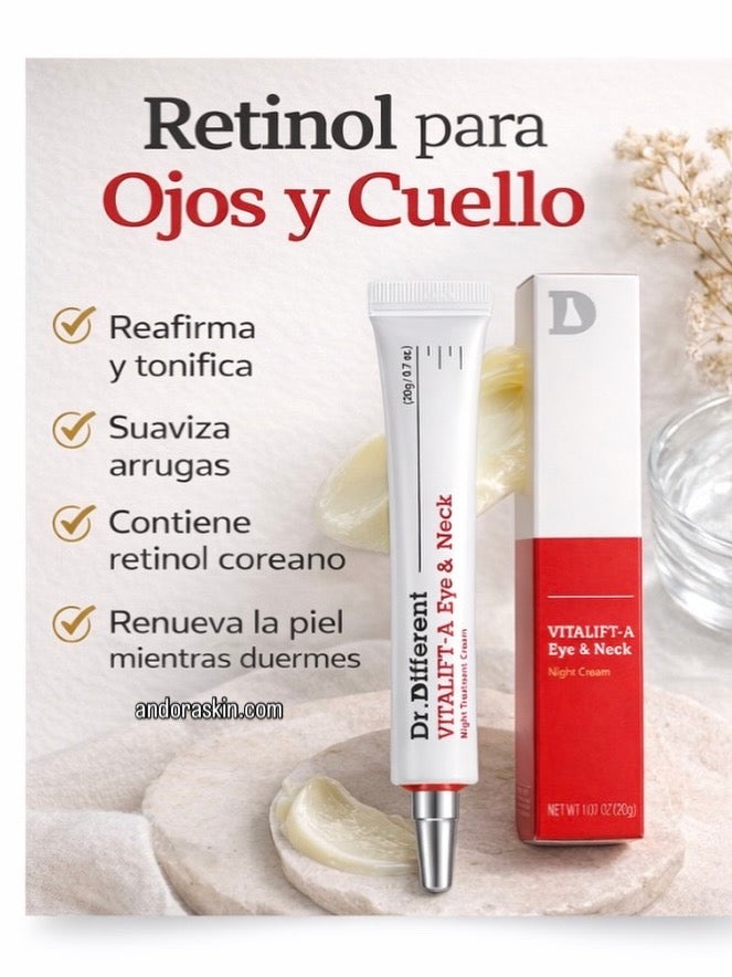 Dr. Different Vitalift-A Eye & Neck Night Cream – Anti-Aging Retinol Eye and Neck Cream