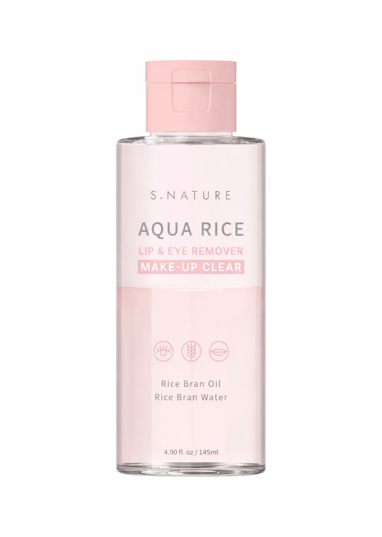 S.NATURE Aqua Rice Lip & Eye Remover 145ml – Gentle and Moisturizing Korean Makeup Remover
