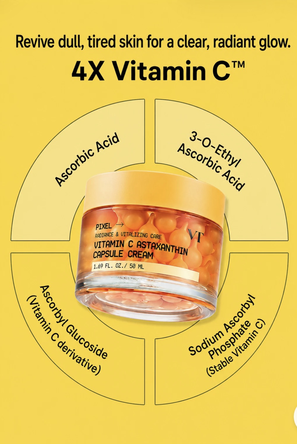 VT Vitamin C Astaxanthin Capsule Cream – Brightening & Revitalizing Moisturizer (50ml)