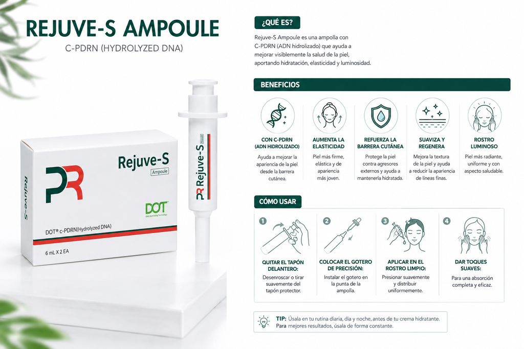 Rejuve-S DOT® C-PDRN Ampoule – Korean Repair Ampoules for Glow, Elasticity and Texture