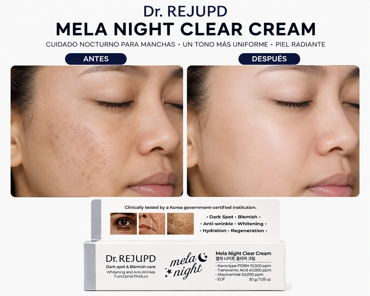 Dr. REJUPD Mela Night Clear Cream Dark Spot & Blemish Care Night Cream PDRN + Tranexamic Acid 30g