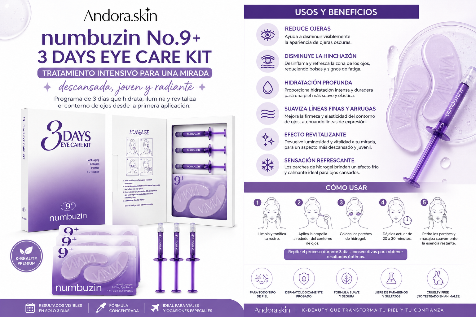 numbuzin No.9+ 3 Days Eye Care Kit | 3-Day Intensive Under Eye Treatment