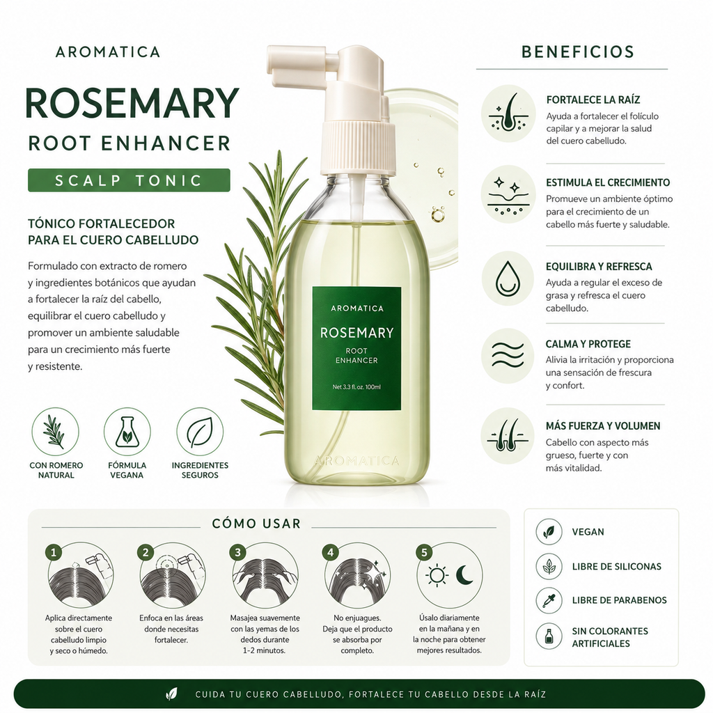 AROMATICA Rosemary Root Enhancer | Scalp & Hair Root Tonic 100ml