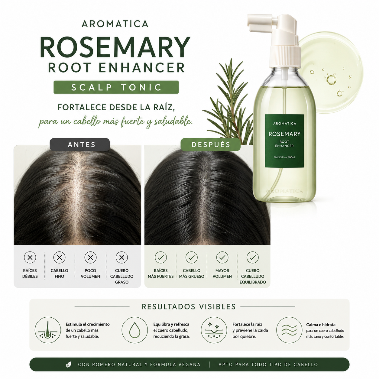 AROMATICA Rosemary Root Enhancer | Scalp & Hair Root Tonic 100ml