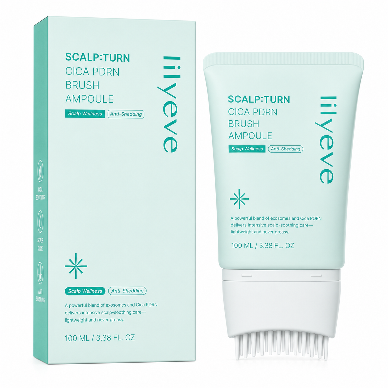 lilivele Scalp:Turn Cica PDRN Brush Ampoule | Scalp Soothing & Anti-Shedding Treatment 100ml