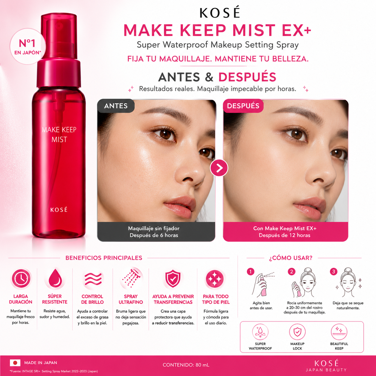 KOSÉ Make Keep Mist EX+ Super Waterproof Makeup Setting Spray 80ml