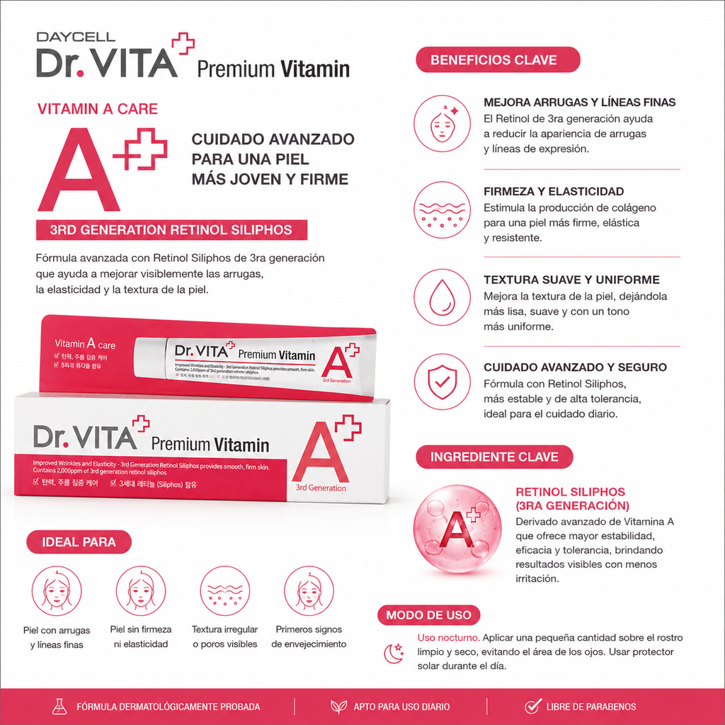 Dr. VITA Crema de Retinol (Vitamina A) – Tratamiento Antiedad de Noche