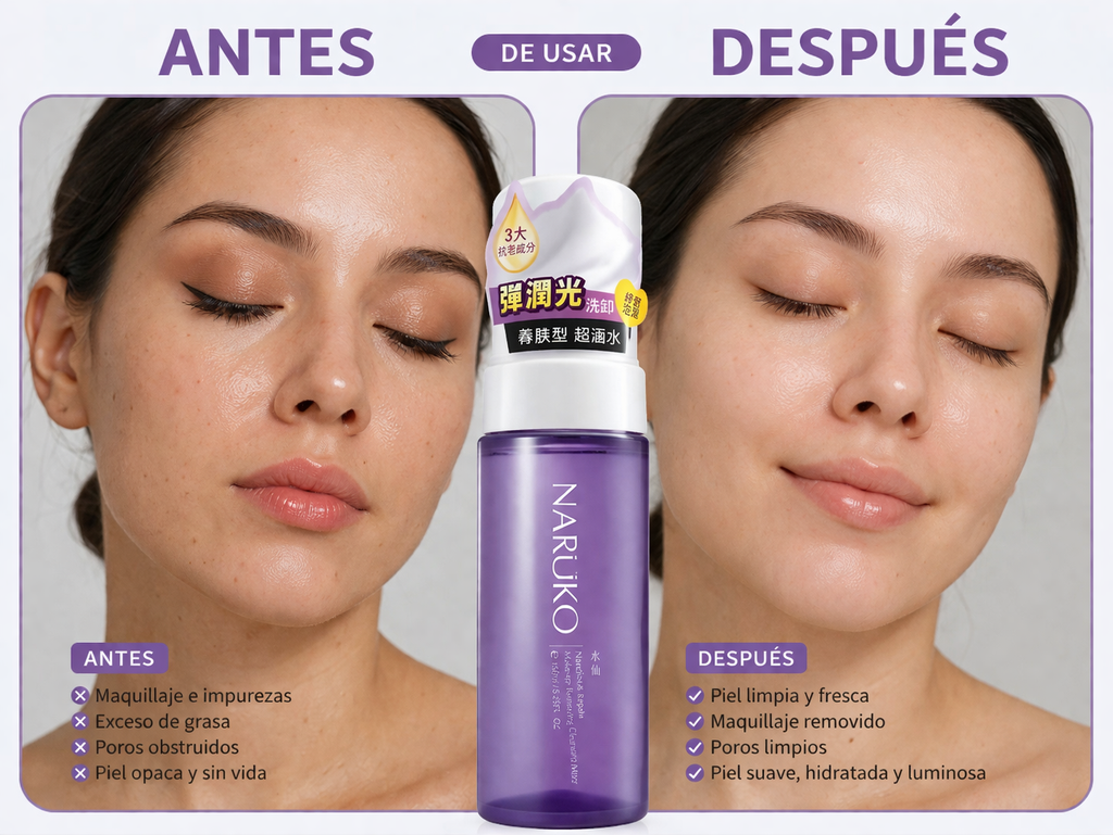 Naruko 2 in 1 Cleansing Mousse | Removes Makeup + Cleanses without Drying