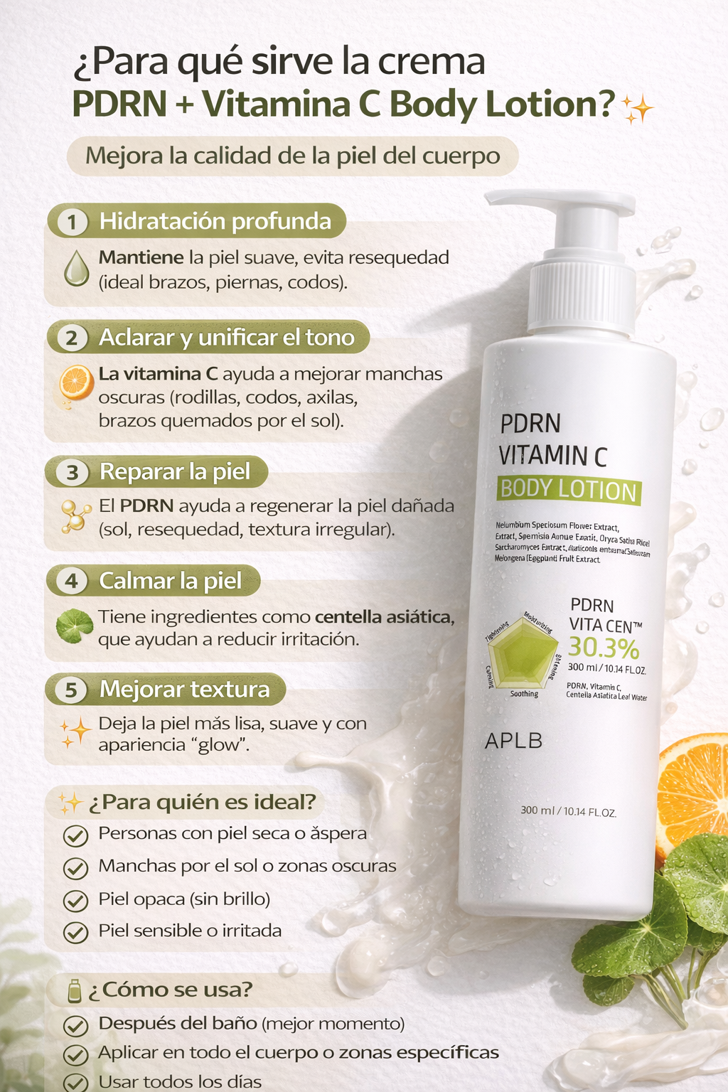 PDRN Vitamin C Body Lotion – Brightening & Repairing Body Cream (APLB)