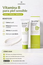 Dr. VITA B+ Premium Vitamin B Cream – Soothing and Moisturizing Cream (Vitamin B for sensitive, irritated or blemished skin)