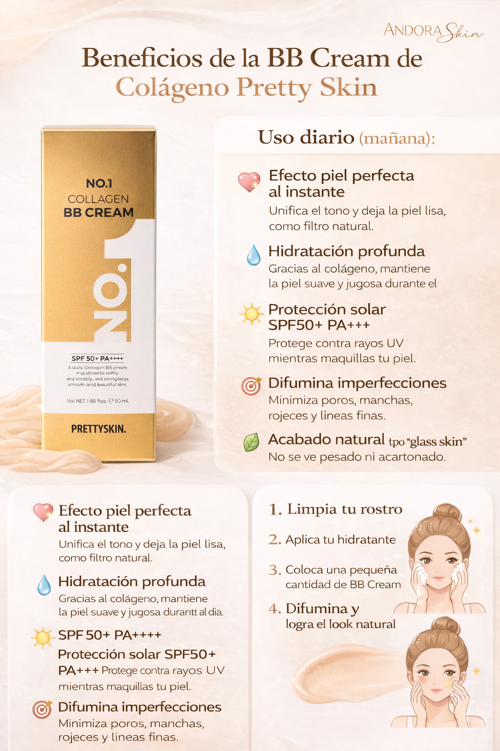 Collagen BB Cream SPF50+ PA+++ – Porcelain Skin Effect | Pretty Skin