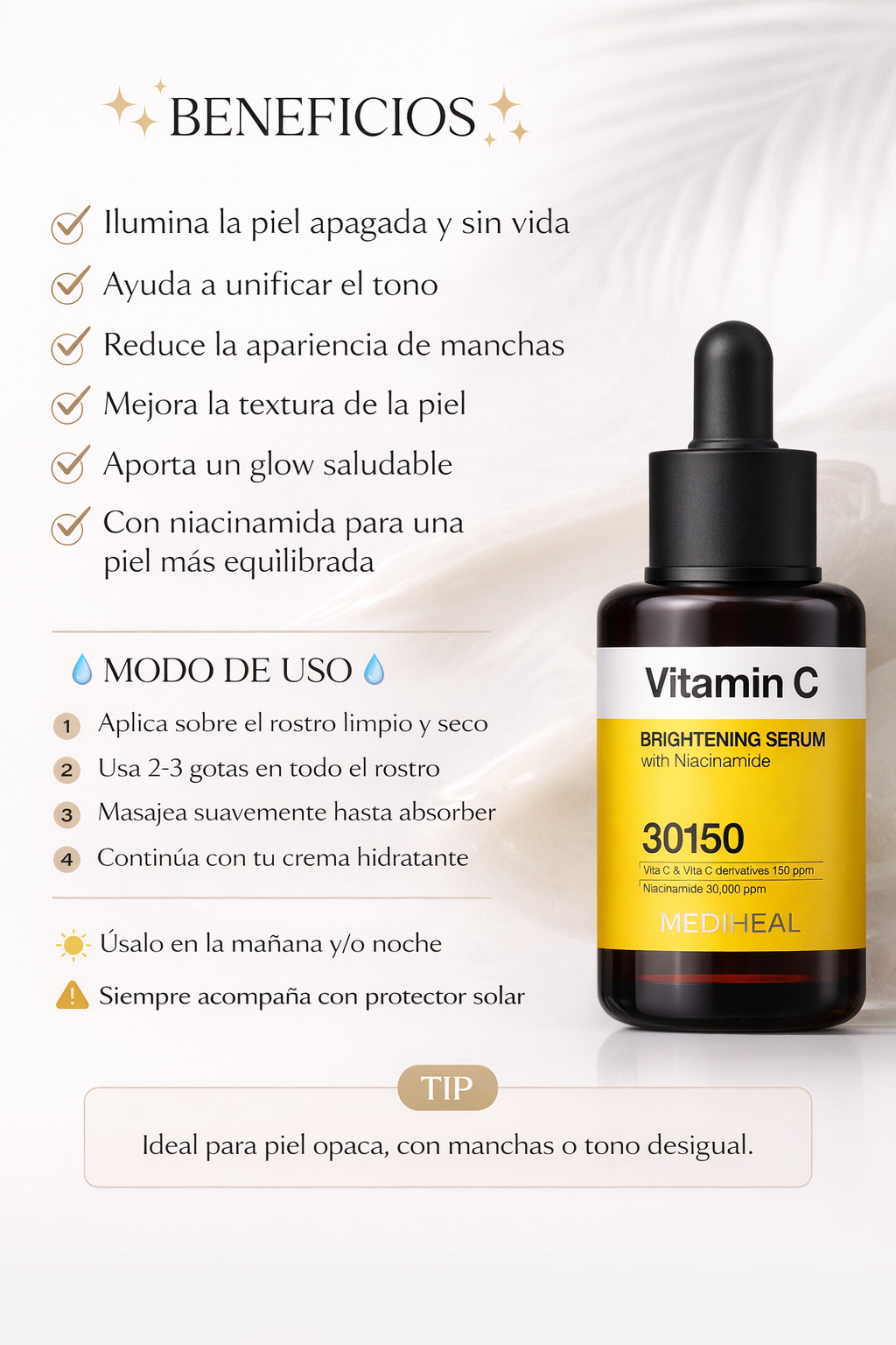 Mediheal Vitamin C Brightening Serum with Niacinamide 40ml | Brightens and evens skin tone