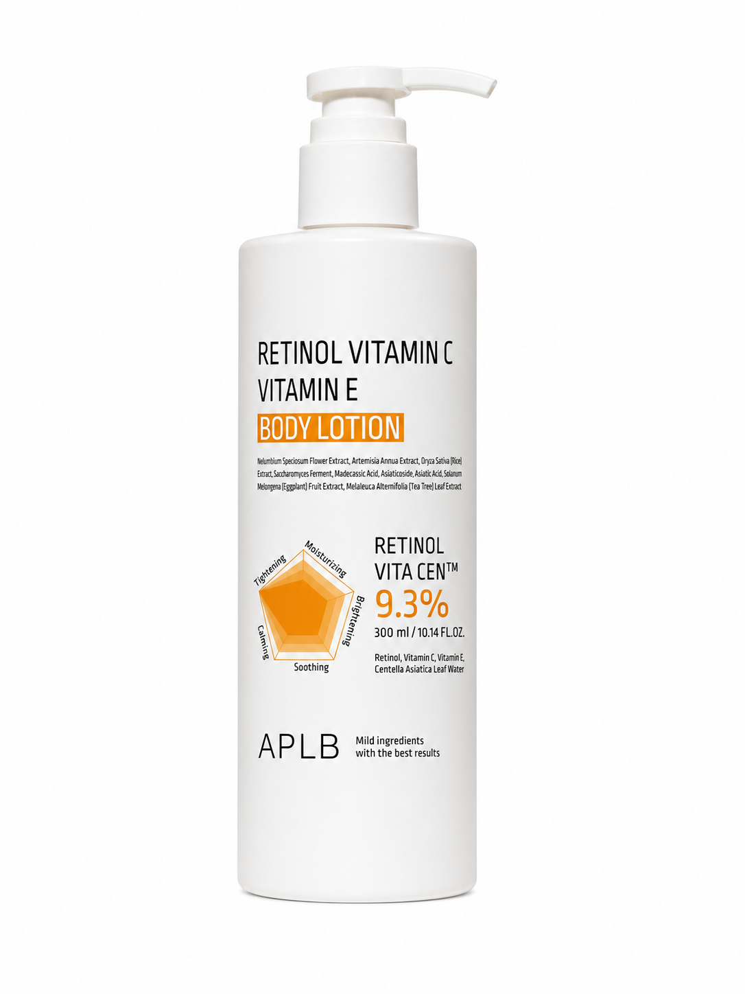 APLB Retinol Vitamin C Vitamin E Body Lotion 300ml | Brightening & Firming Korean Body Lotion