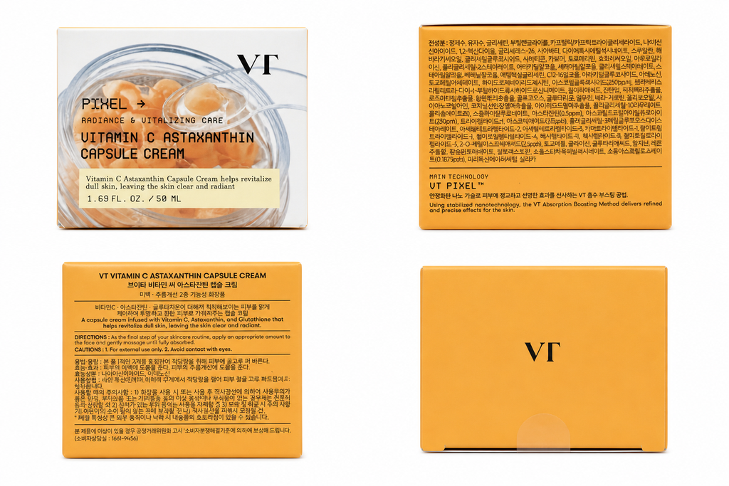 VT Vitamin C Astaxanthin Capsule Cream – Brightening & Revitalizing Moisturizer (50ml)