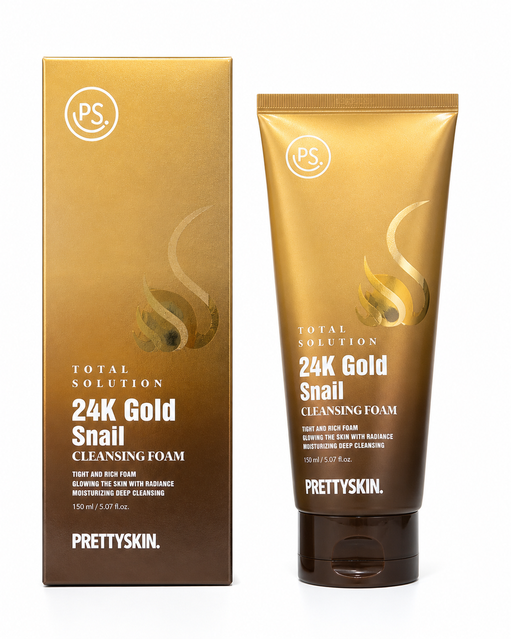 Pretty Skin 24K Gold Snail Cleansing Foam – Hydrating Deep Cleanser (150ml)