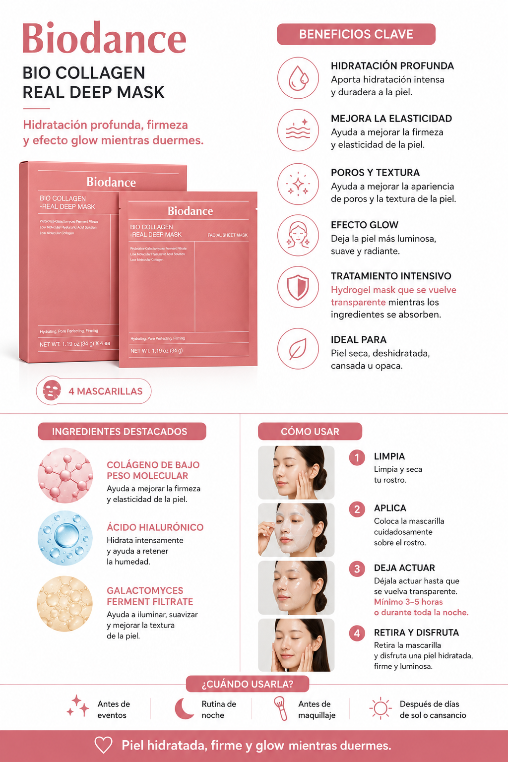Biodance Bio Collagen Real Deep Mask | Hydrogel Overnight Glow Mask